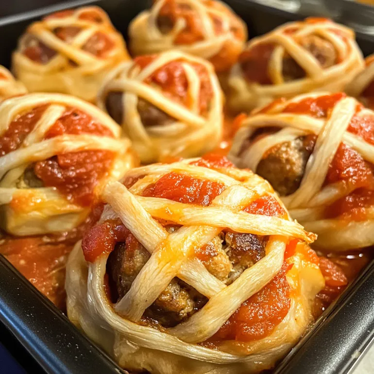 A tray of meatballs wrapped in bacon and sauce.