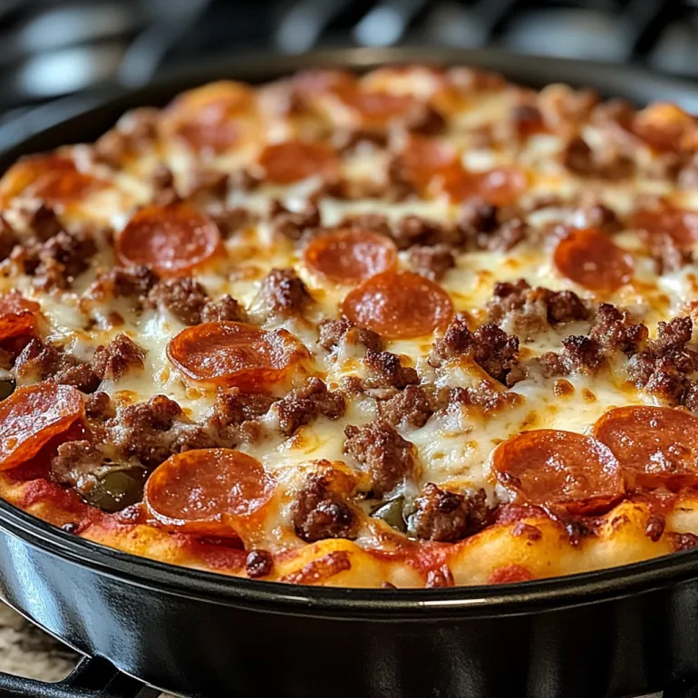 A pizza with pepperoni and sausage on top.