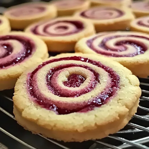 Raspberry swirl shortbread cookies.