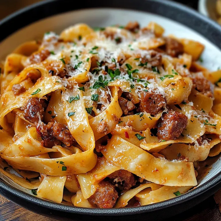 A bowl of pasta with meat and cheese.