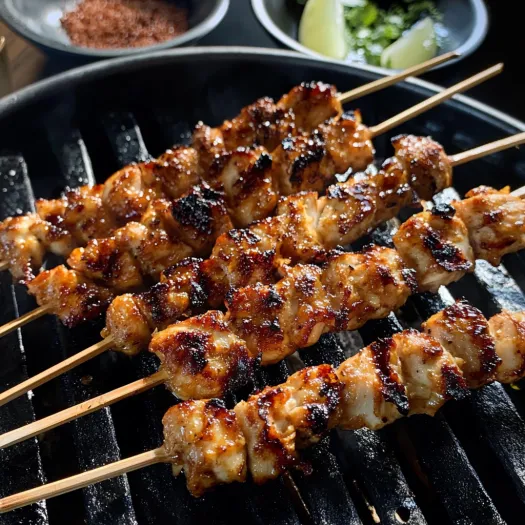 Grilled Thai Coconut Chicken Skewers.