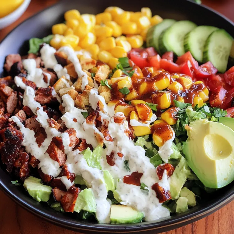 A bowl of BBQ Ranch Cobb Salad.
