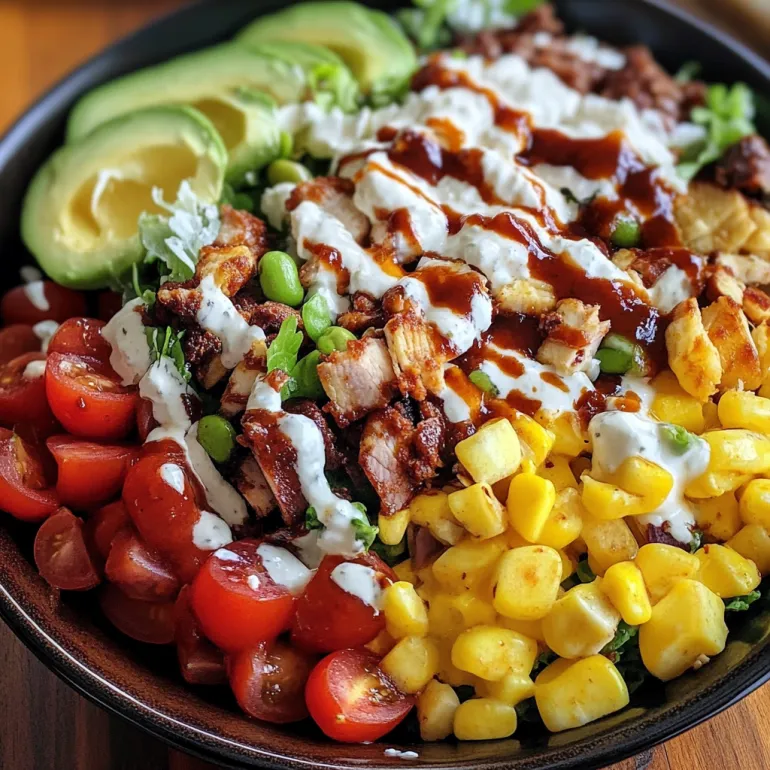 A bowl of BBQ Ranch Cobb Salad.