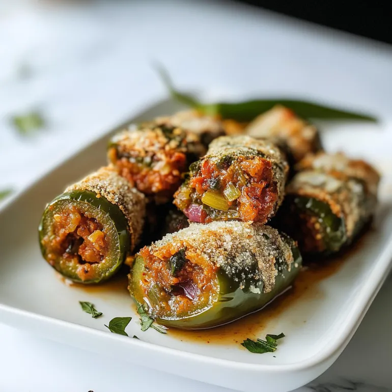 A plate of stuffed jalapenos.