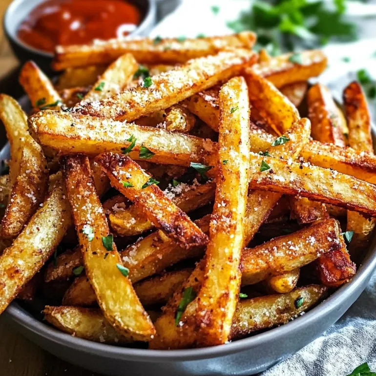 A bowl of crispy homemade fries.