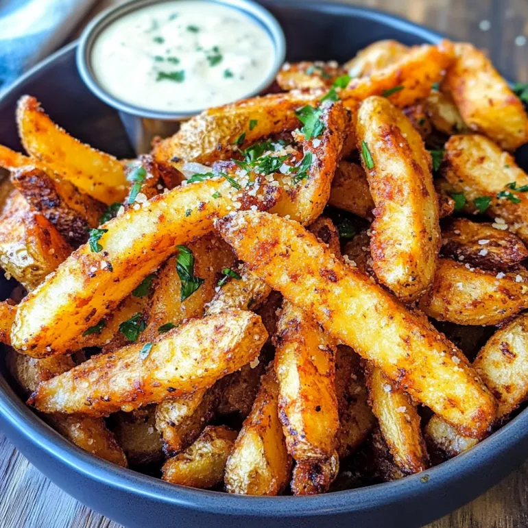 A bowl of crispy homemade fries.