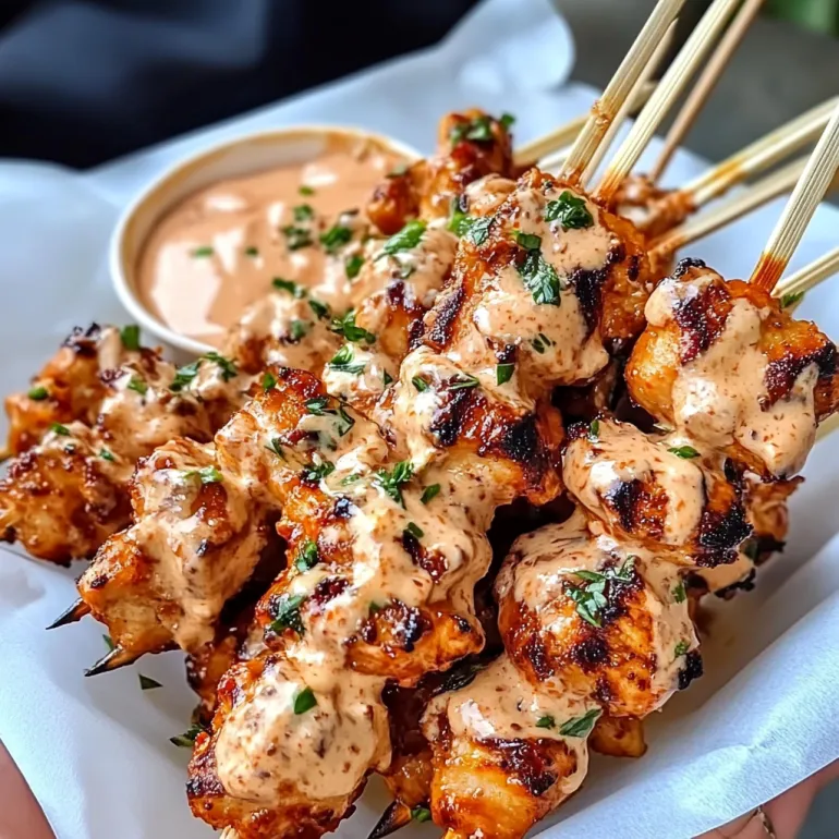 A person is holding a plate with chicken skewers.