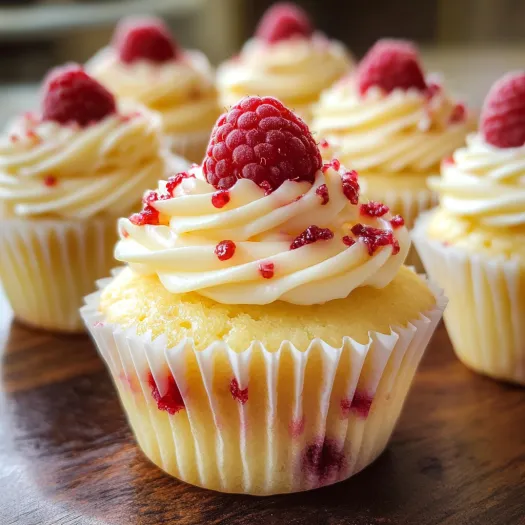 A cupcake with a raspberry on top.