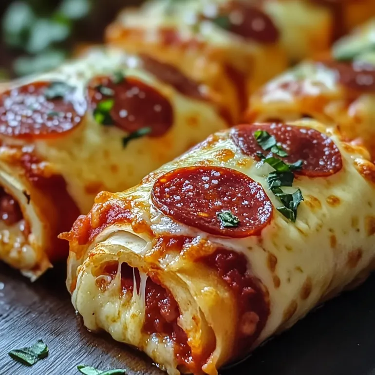 Cheesy Pepperoni Pizza Roll-Ups.