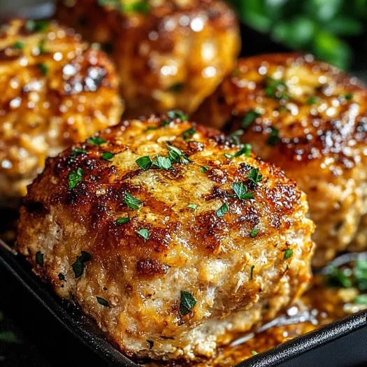 Garlic Parmesan Chicken Meatloaves.