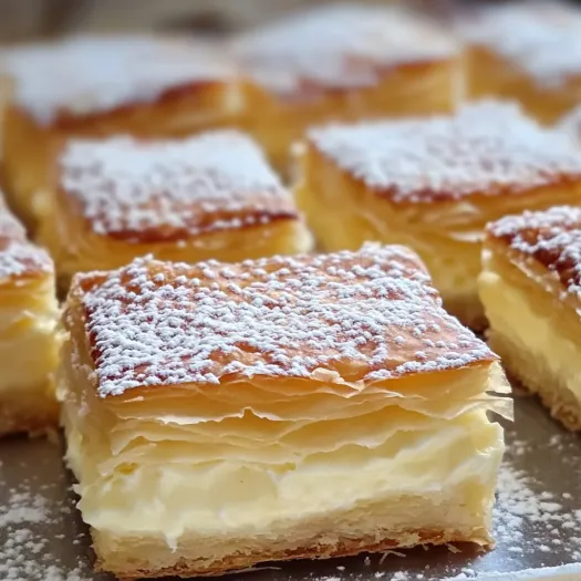 A close up of a pastry with powdered sugar on it.