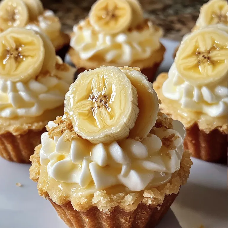 A close up of a banana cream pie.