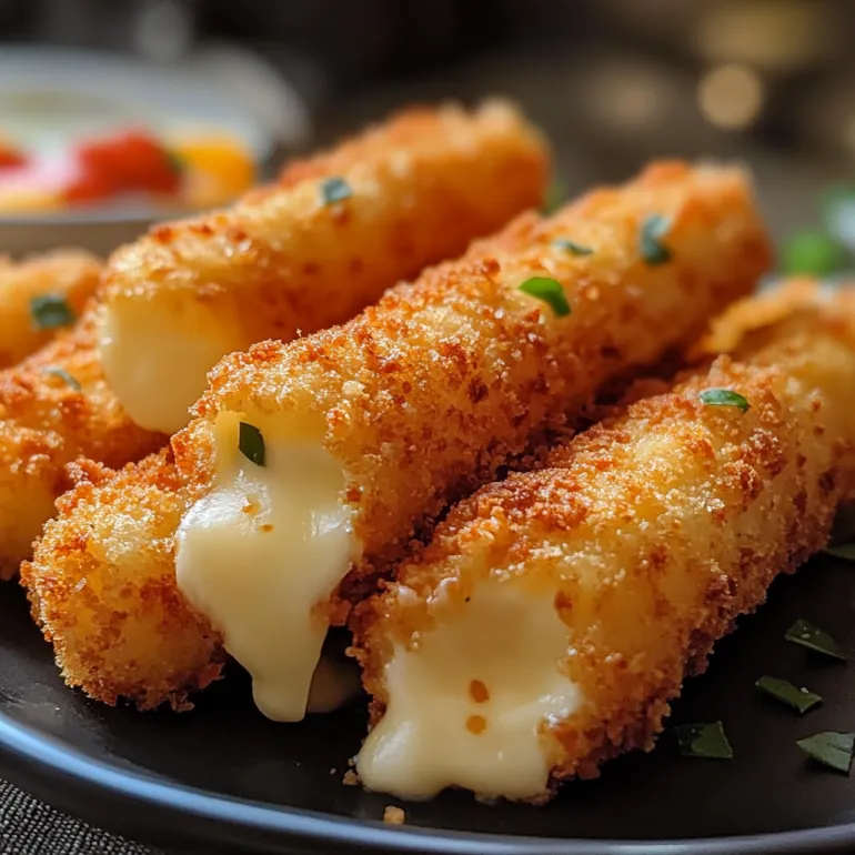 A plate of cheese sticks with a fork.