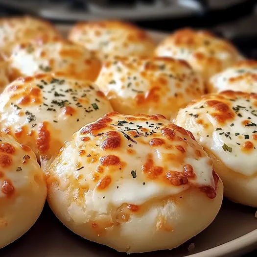 A plate of cheese and herb stuffed bread.