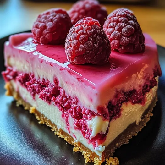 A slice of pink velvet raspberry cheesecake.