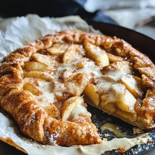 A slice of a cinnamon apple galette.