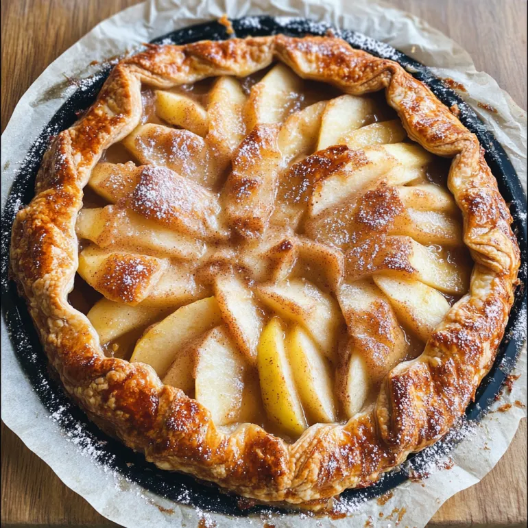 A delicious looking apple galette.