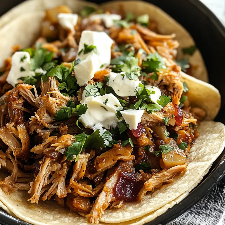 A bowl of Crispy Slow Cooker Carnitas.
