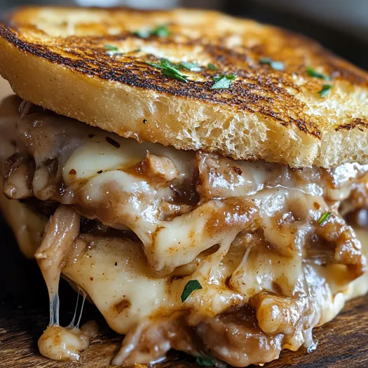 A grilled cheese sandwich with BBQ chicken.