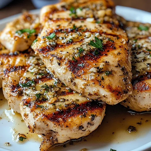 Grilled chicken with garlic and parmesan.