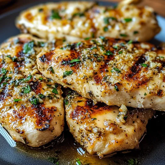 Grilled chicken with garlic and Parmesan.