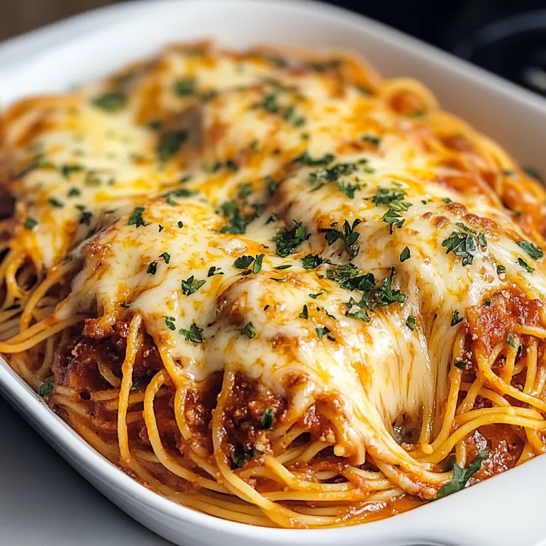 A dish of spaghetti with meat sauce.