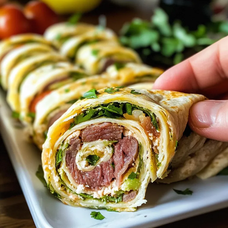 A person is holding a piece of food that is wrapped in a tortilla.