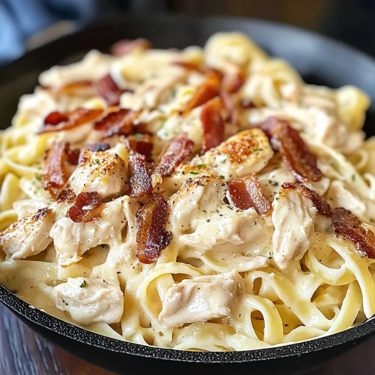 A bowl of chicken bacon ranch pasta.