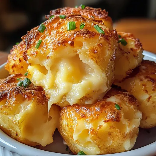 A plate of mashed potato cheese puffs.