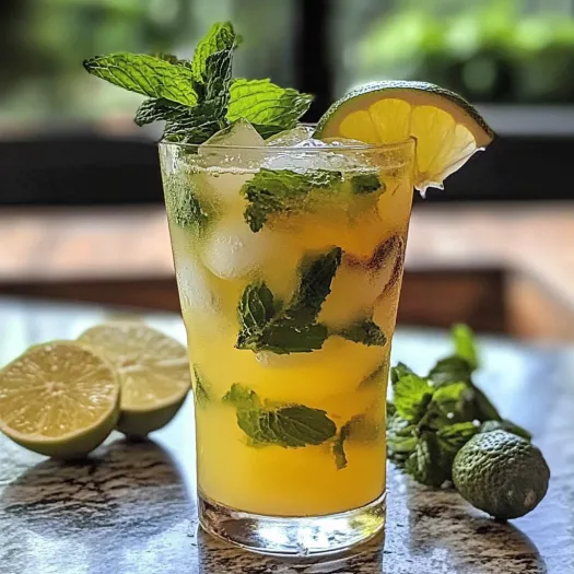 A glass of zesty limoncello mojito.