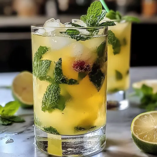 A glass of Zesty Limoncello Mojito.