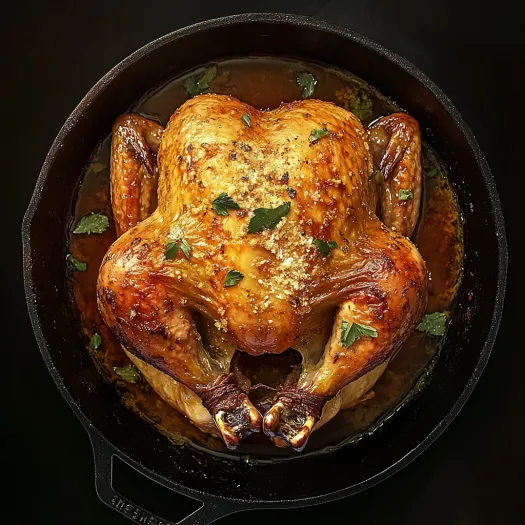A whole chicken with Parmesan cheese on it.