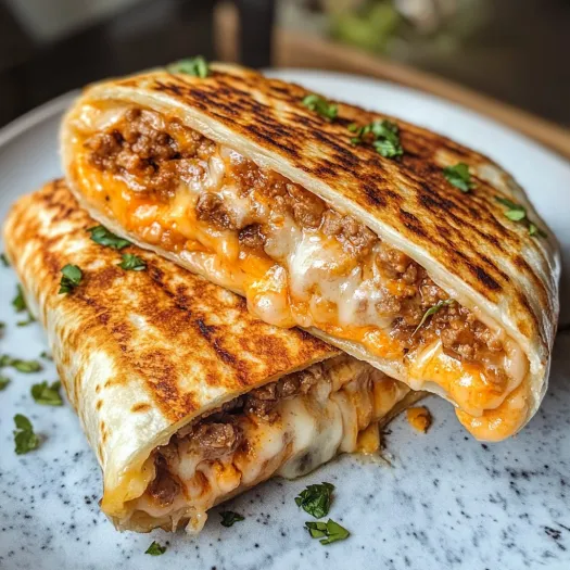 A delicious grilled cheese burrito.