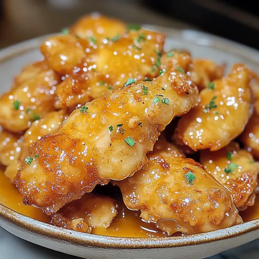 A plate of hot honey chicken tenders.
