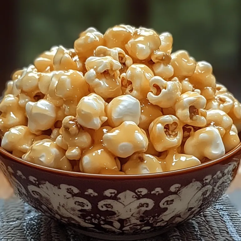 A bowl of marshmallow caramel corn.