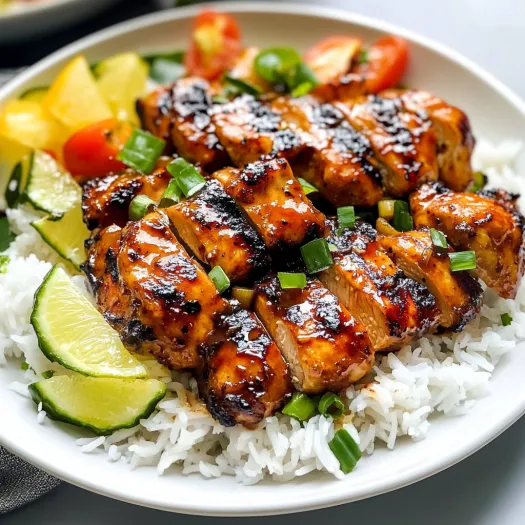 A plate of food with rice, chicken, and vegetables.