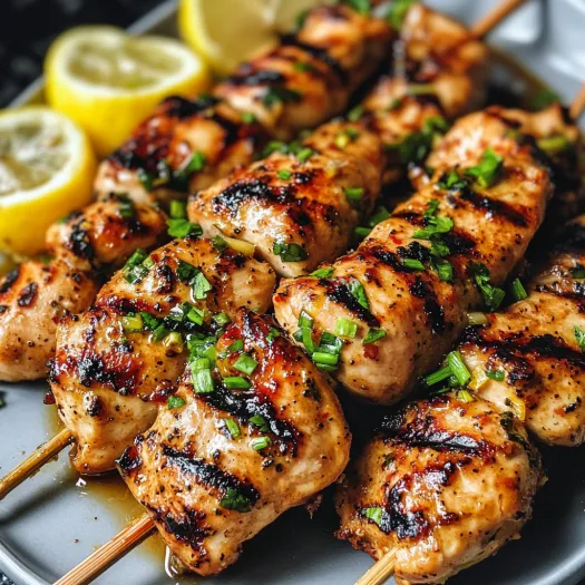 Grilled chicken breasts with lemon garlic.