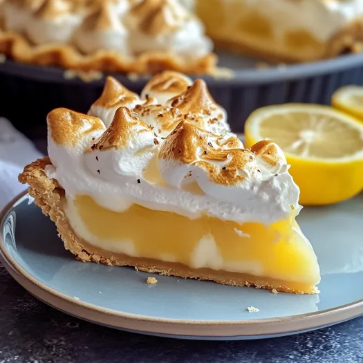 A slice of lemon meringue pie.