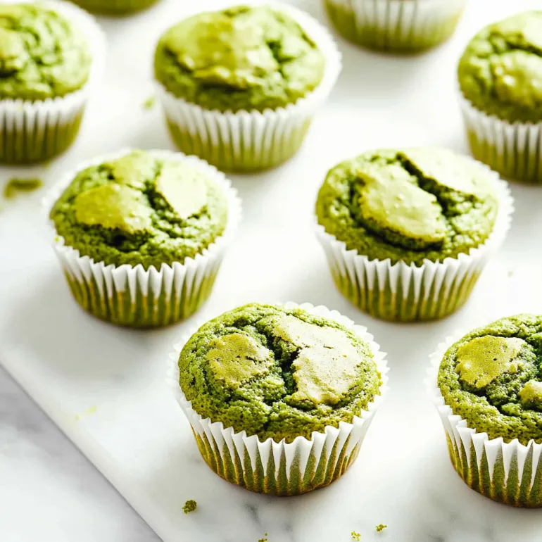 A plate of green muffins.