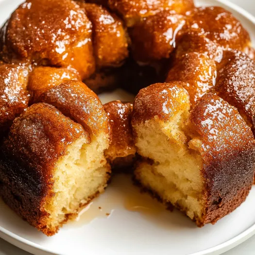 A slice of Monkey Bread on a plate.