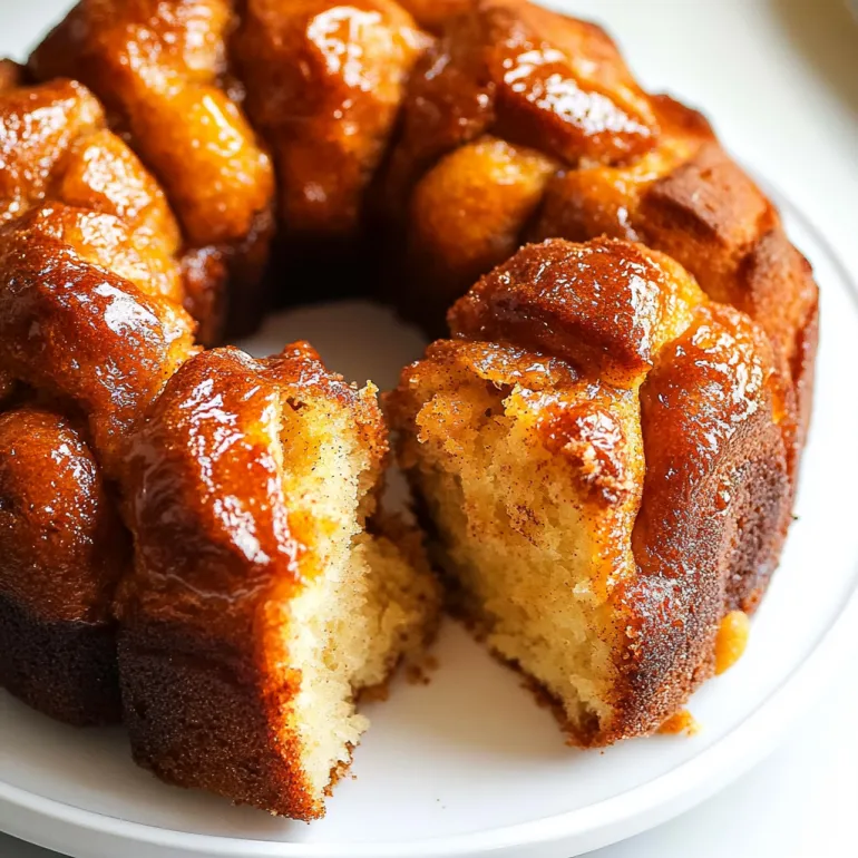 A slice of monkey bread on a plate.