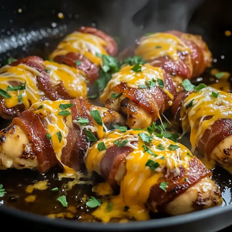 A pan of honey mustard chicken with cheese.