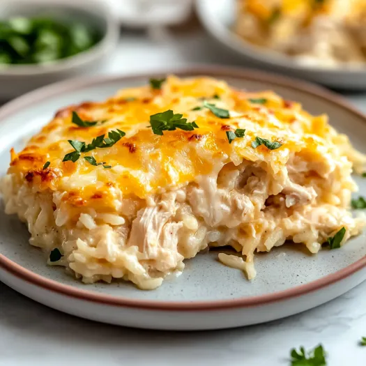 A plate of food with rice and chicken.