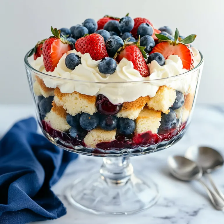 A red white and blue trifle.