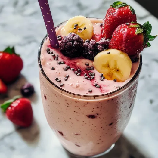 A glass of a healthy high protein smoothie.