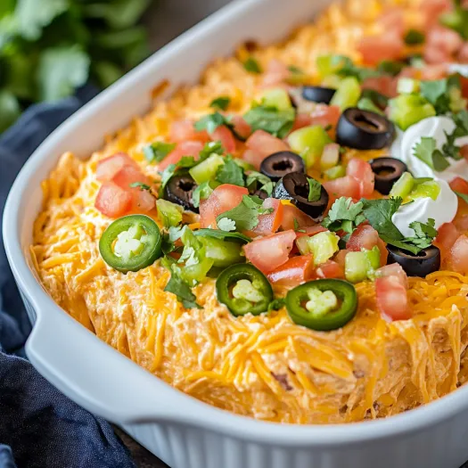 A white bowl filled with a taco dip.