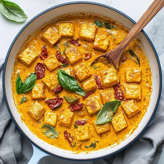 A bowl of tofu with green leaves on top.