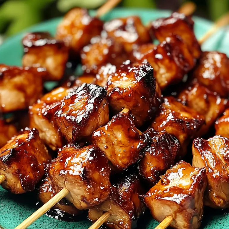 A plate of Filipino BBQ pork.