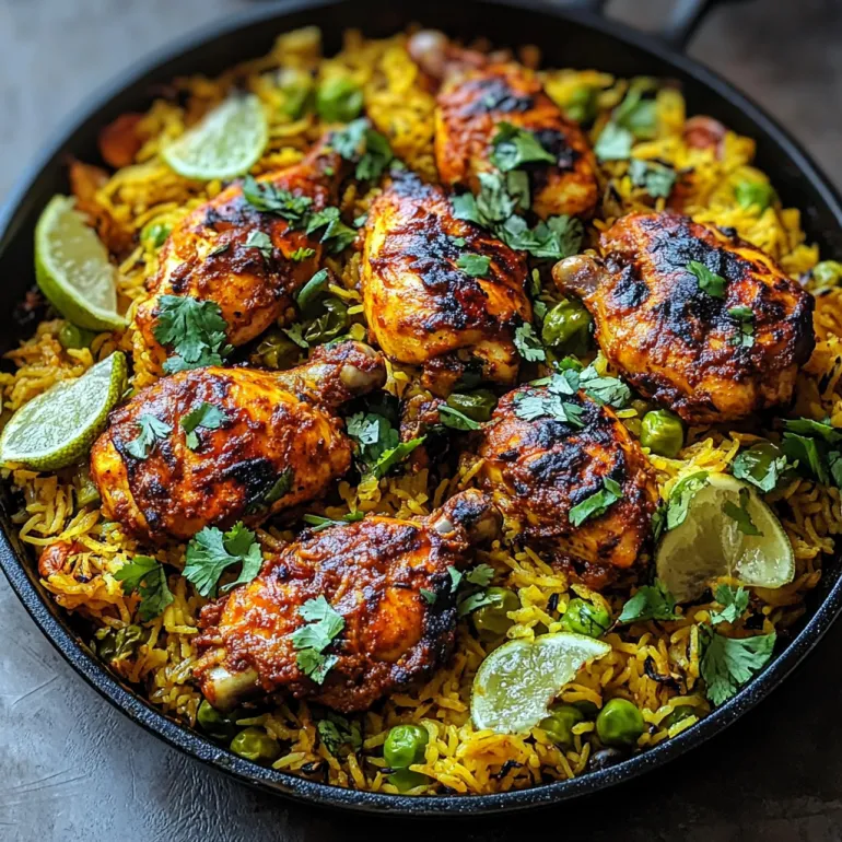 A pan of chicken and rice.