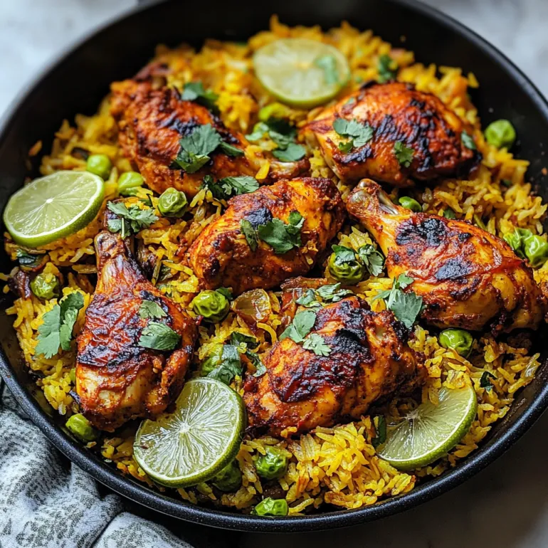 A plate of rice and chicken.